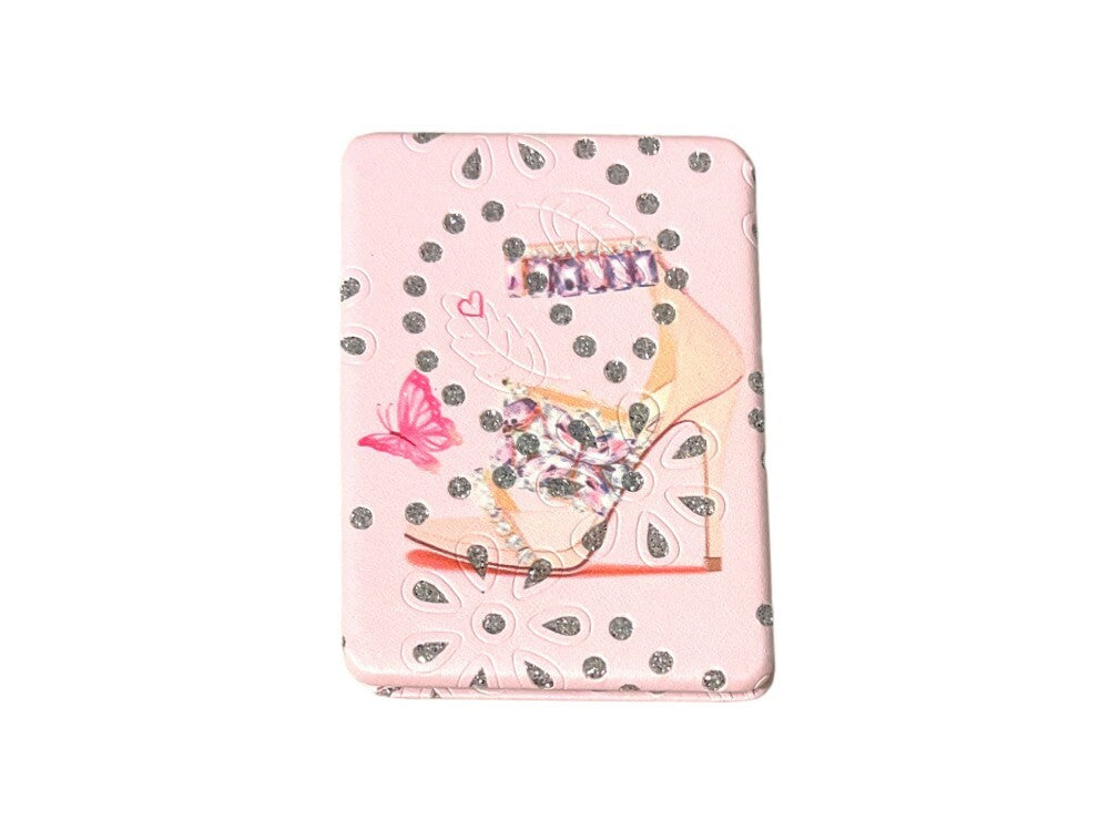 Double Compact Mirror with Crystal Stones - Portable Makeup & Gift