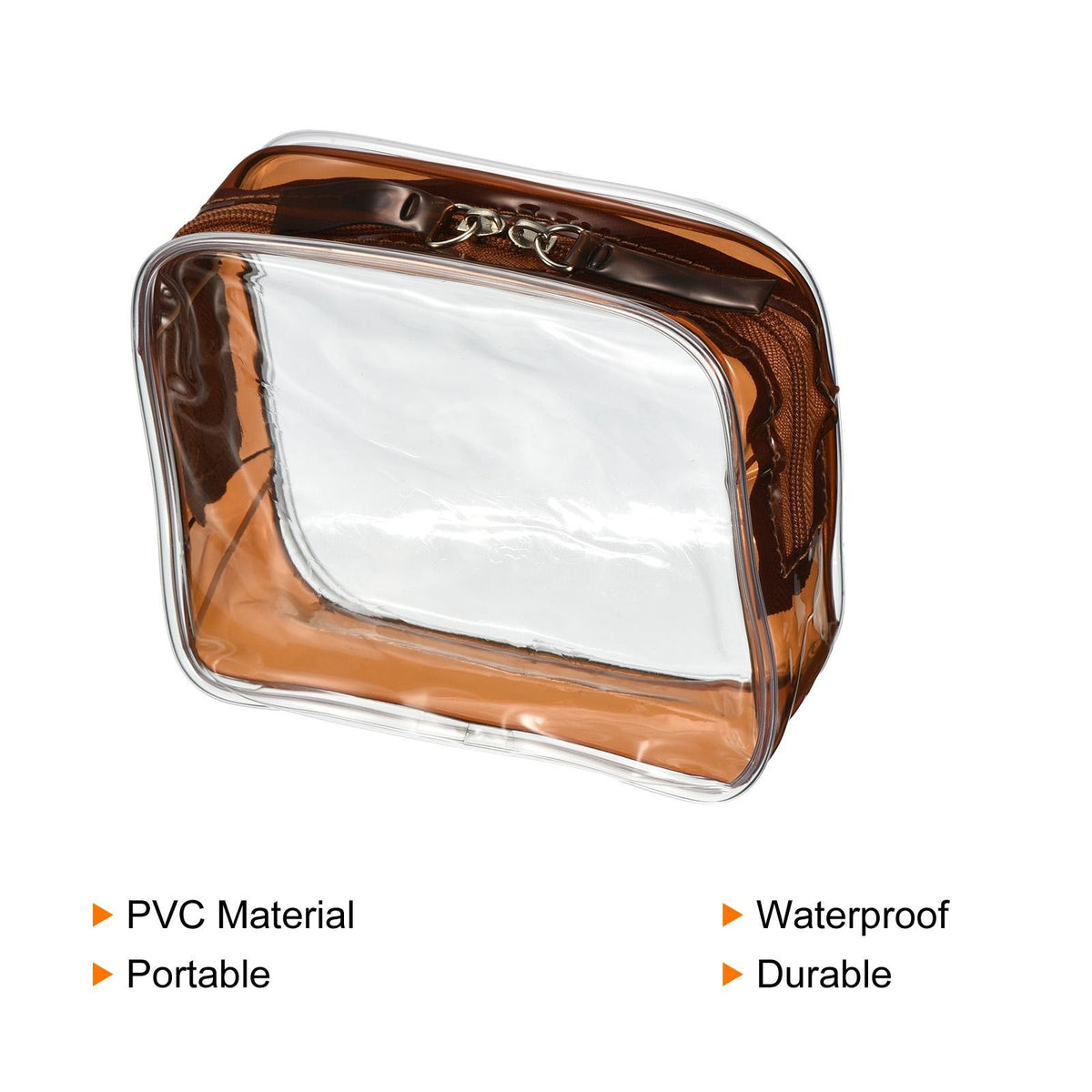 Travel Toiletry Bag Waterproof PVC Cosmetic Organizer Brown