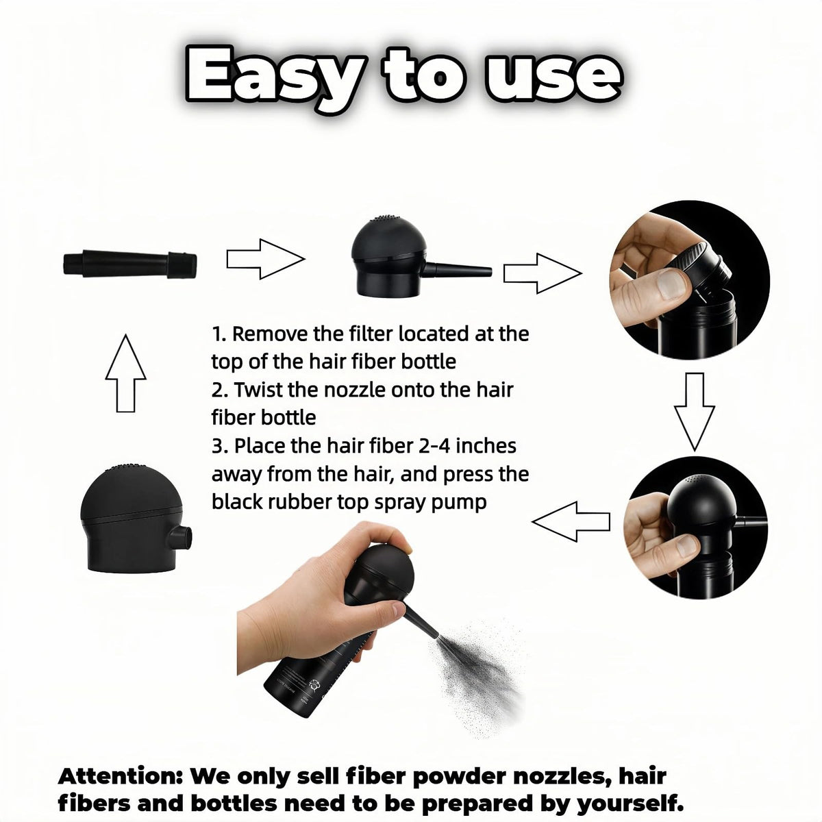 Hair Fiber Sprayer Applicator - Professional Hair Thickening Dispenser for Men & Women