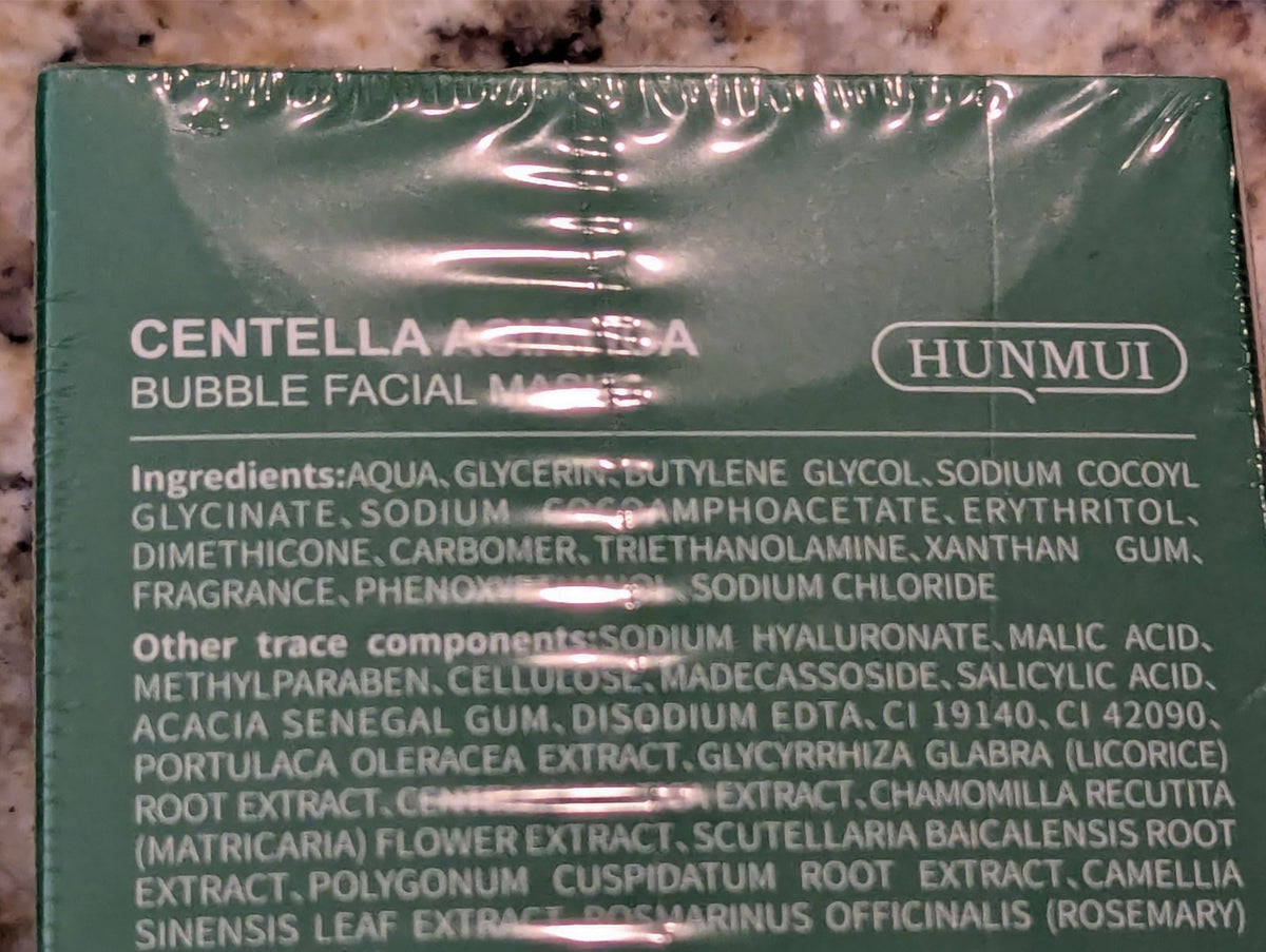 Centella Asiatica Bubble Facial Mask - Deep Cleaning, 12 Pack