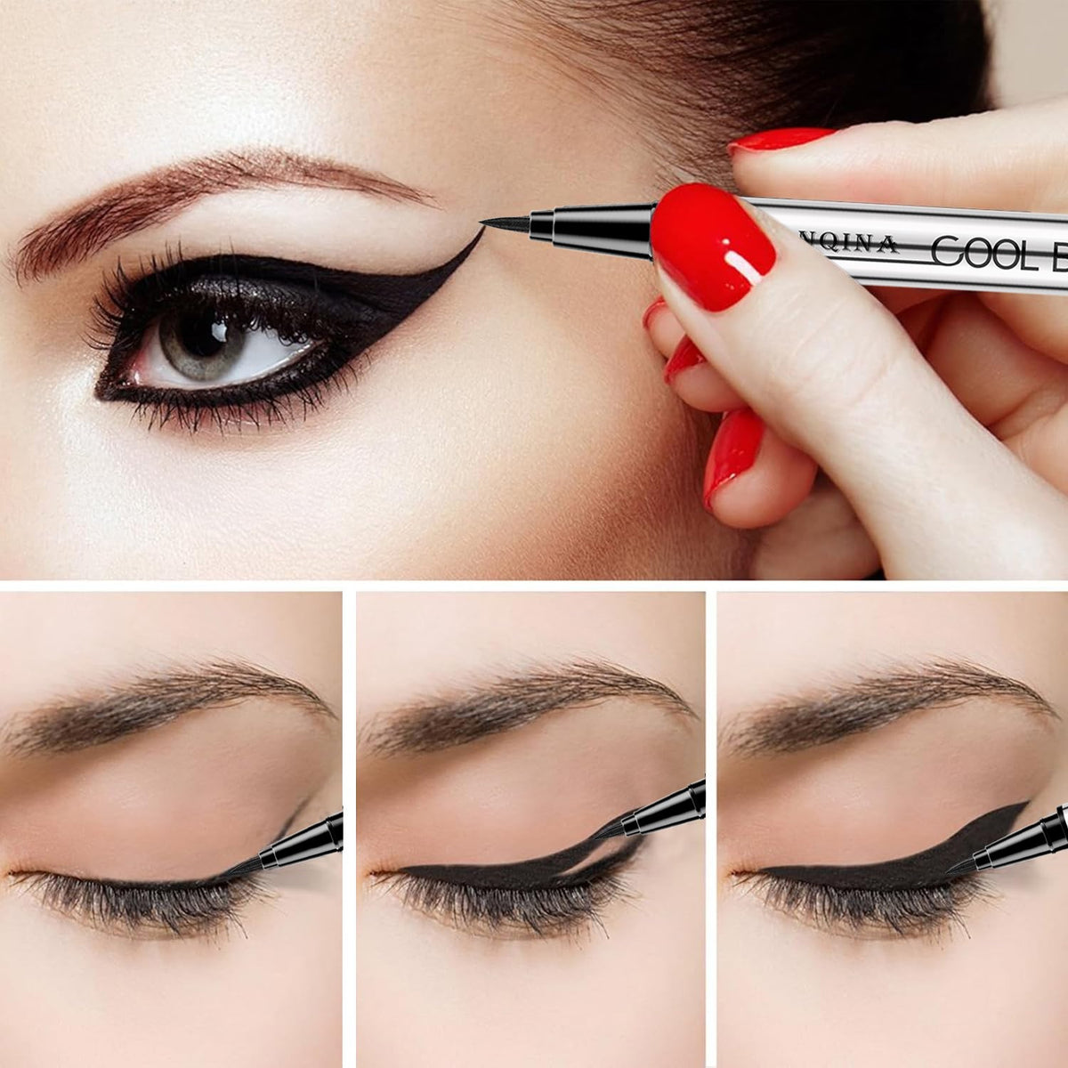 Liquid Eyeliner Pen Waterproof Black/Brown - Precise, Quick-Dry Makeup