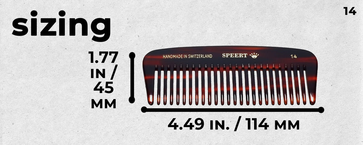 Handmade Swiss Tortoise Shell Comb 4.5 Inch Wide Tooth for Thick Hair