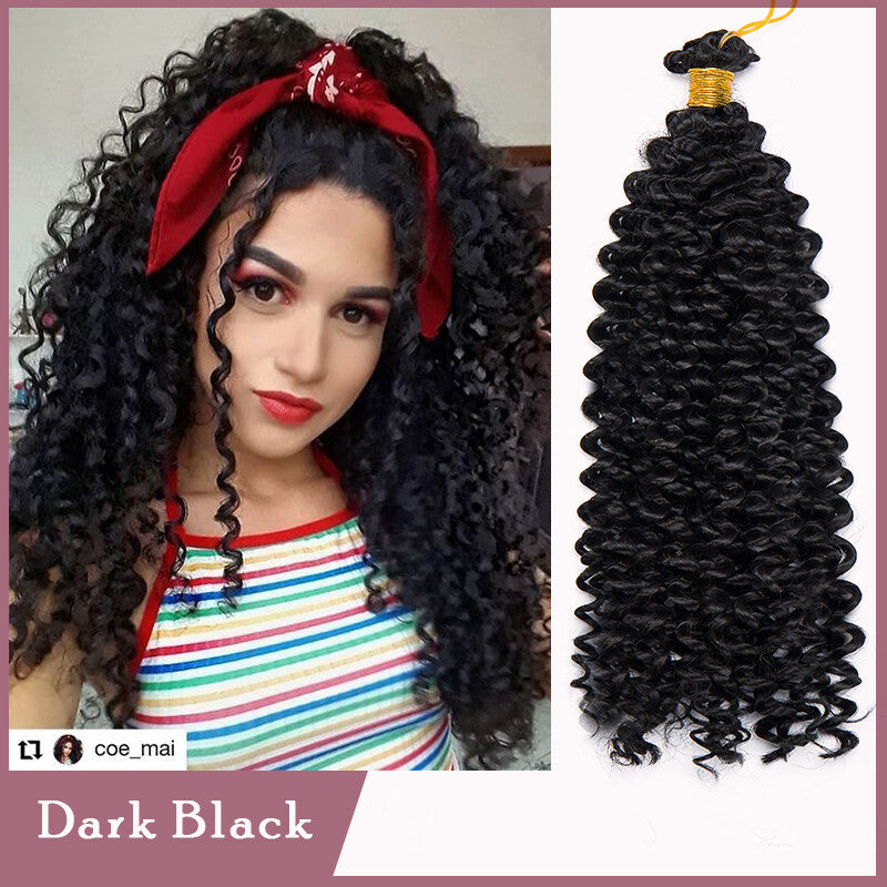 Water Wave Crochet Hair Extensions - Ombre Deep Curl Synthetic Braiding Hair