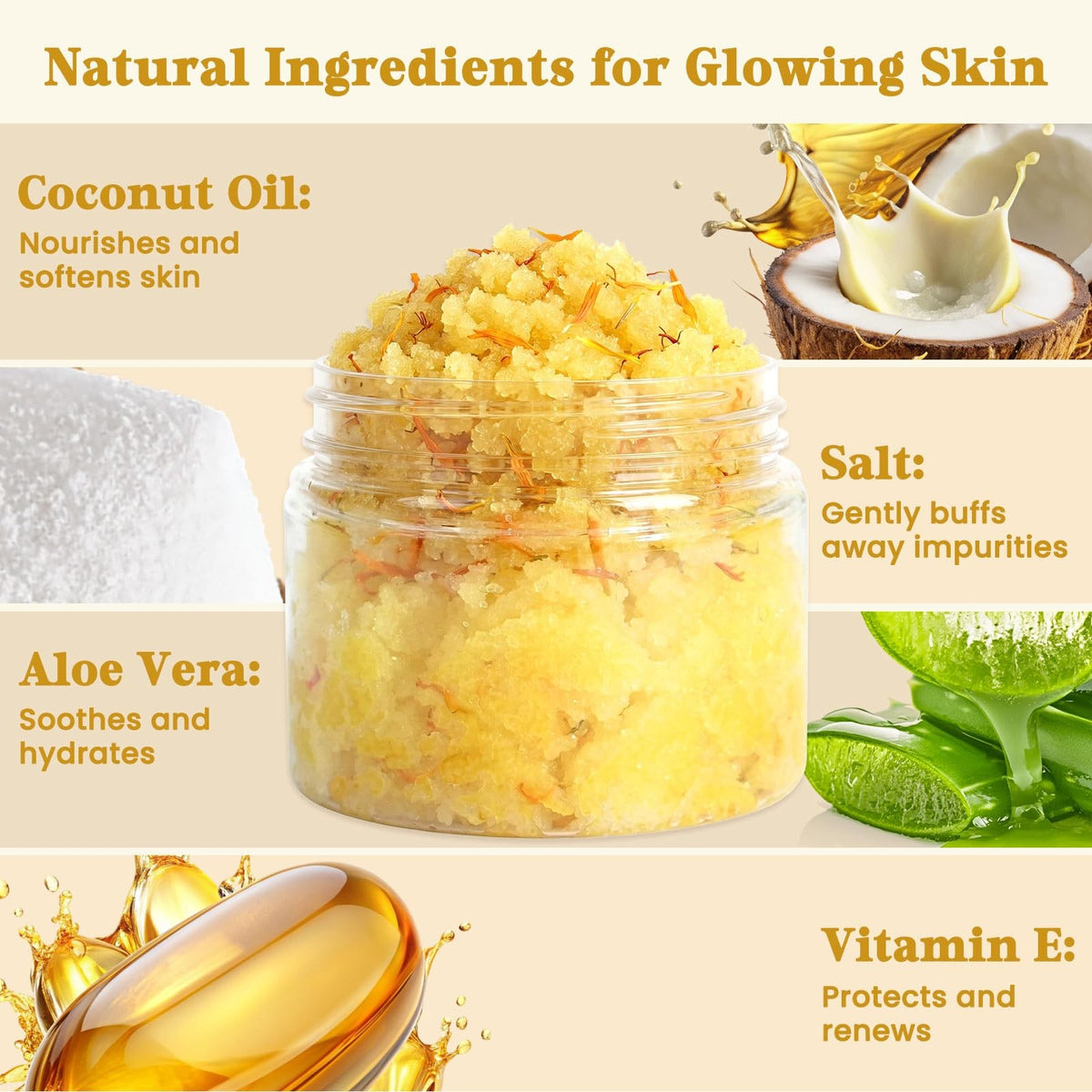 DIY Body Scrub Making Kit with Salt, Fragrance Oils & Dried Flowers
