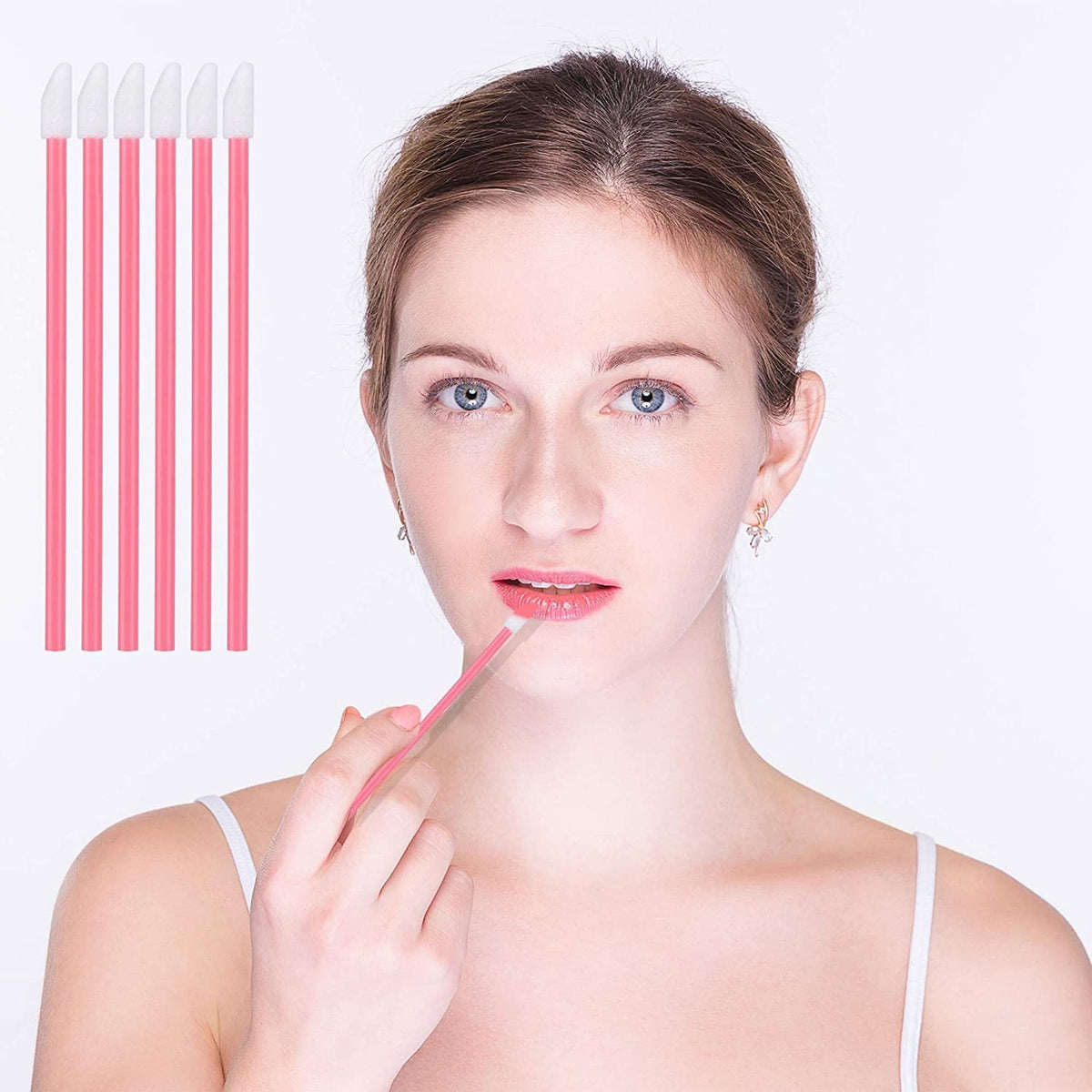 Disposable Lip Gloss Applicators Pink Makeup Brush Wands Kit 650PCS