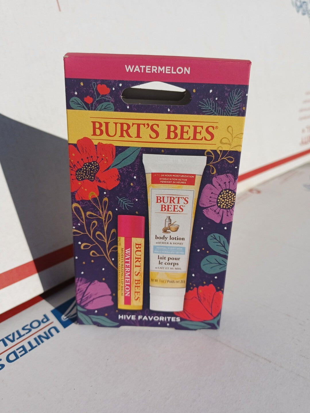 Watermelon Lip Balm & Milk & Honey Body Lotion Set - Burt's Bees Hive Favorites