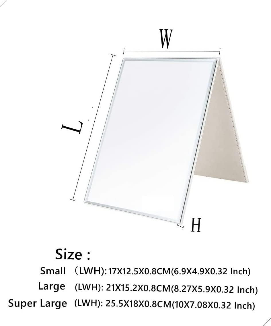 Travel Hand Mirror 10x7 HD Adjustable Angles Minimalist Style