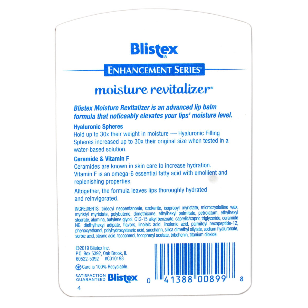 Hydrating Lip Balm with Vitamin F & Hyaluronic Acid - 0.13 oz