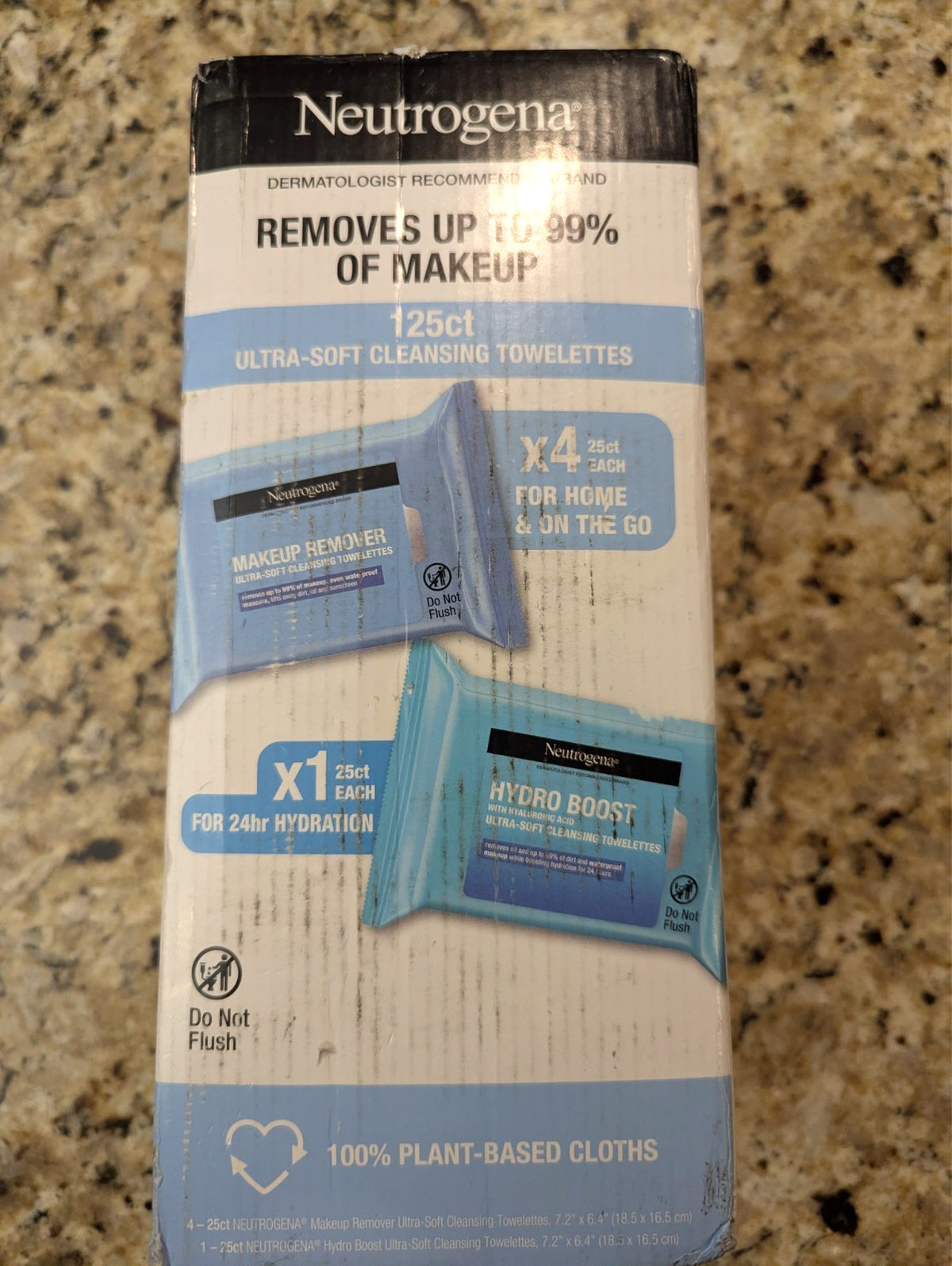 Neutrogena Makeup Remover Wipes 125 Count - Ultra-Soft Cleansing Towelettes, 5 Pack