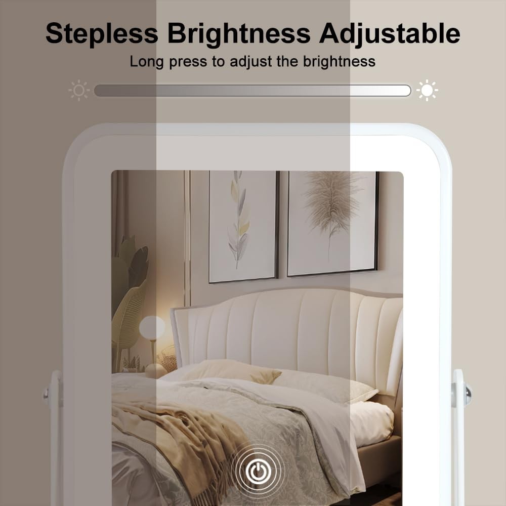 Rechargeable 9x11 LED Makeup Mirror with Dimmable Touch & 3 Color Modes