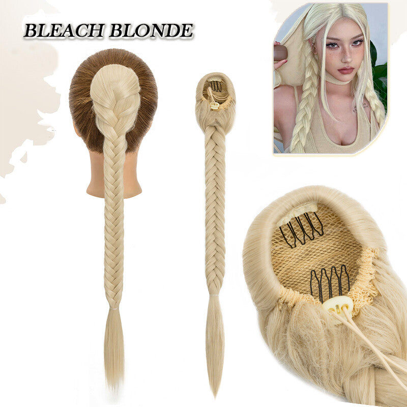 Drawstring Ponytail Hair Extension with Layered Wavy Texture - Thick & Natural-Looking