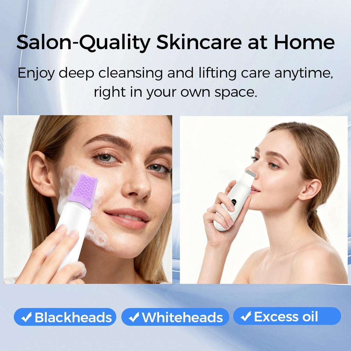 Blackhead Remover Face Scrubber with 4 Modes - Rechargeable Skin Pore Cleaner