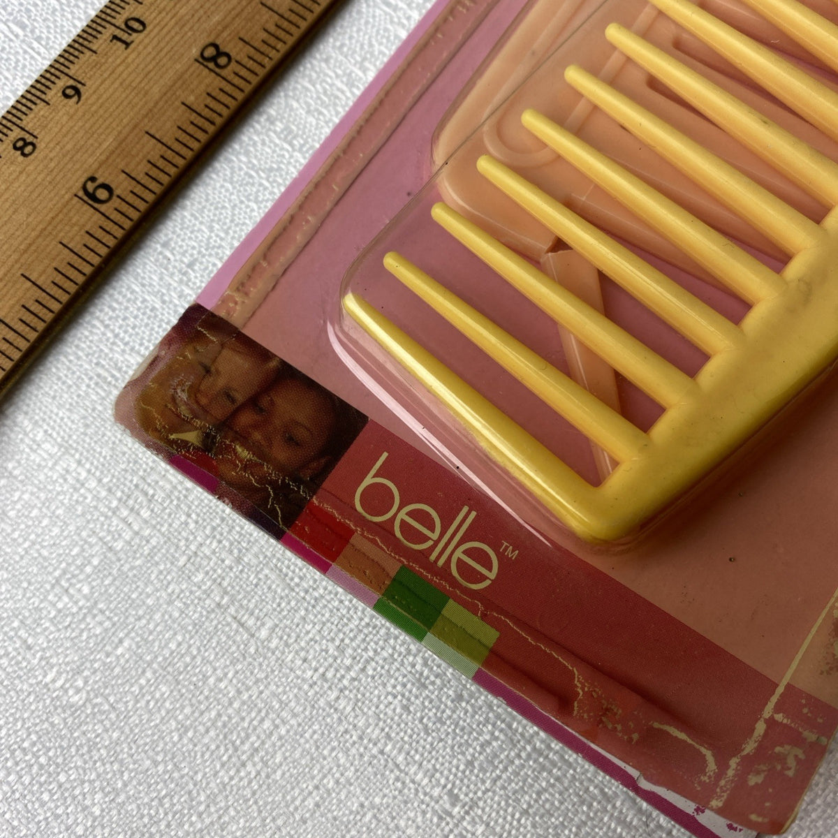 Vintage Belle Wide Tooth Comb Set - 1980s NOS Peach Hair Accessories