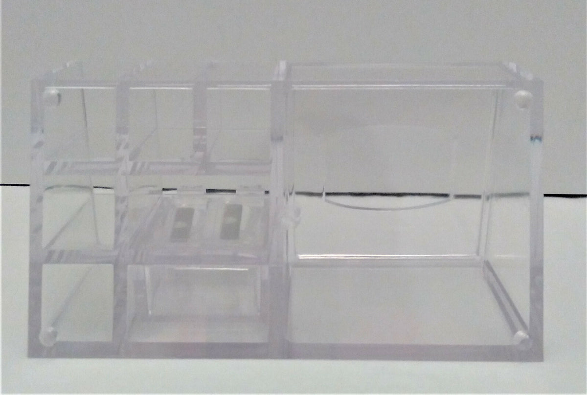 Vintage Clear Acrylic Organizer for Eyeliner Lipliner & Sticks with Sharpeners