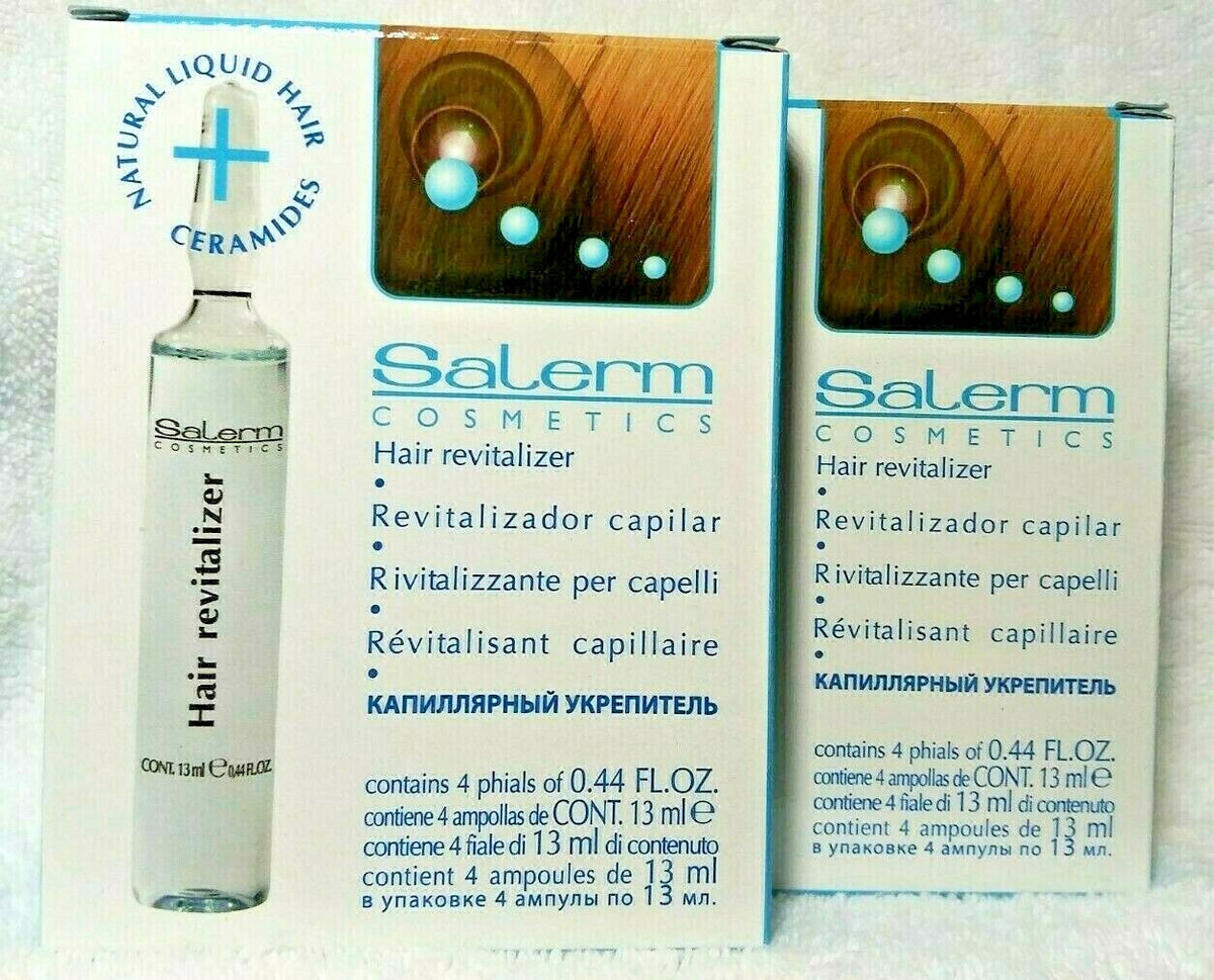 Salerm Hair Revitalizer Set - 4 Vials of 0.44oz/13ml for Hair Health
