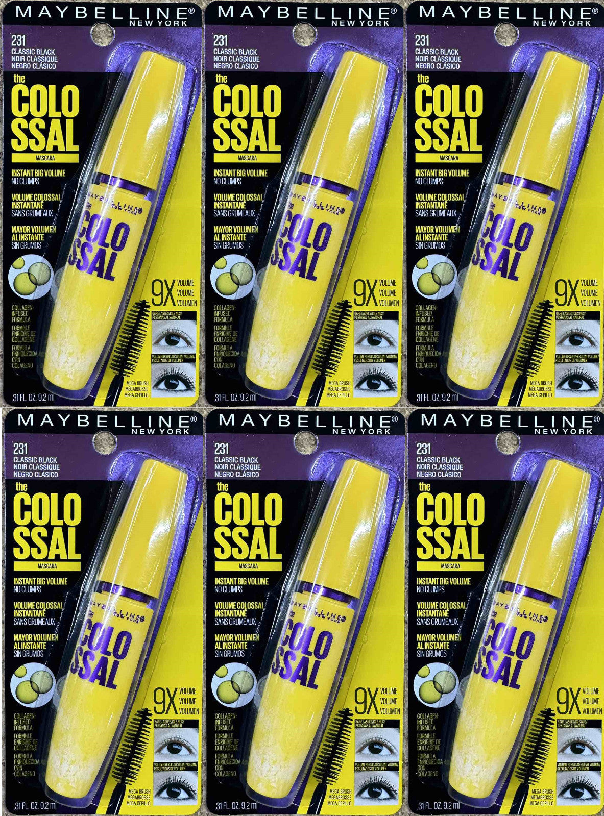 Pack of 6 Collagen-Infused Volumizing Mascara - Classic Black 231
