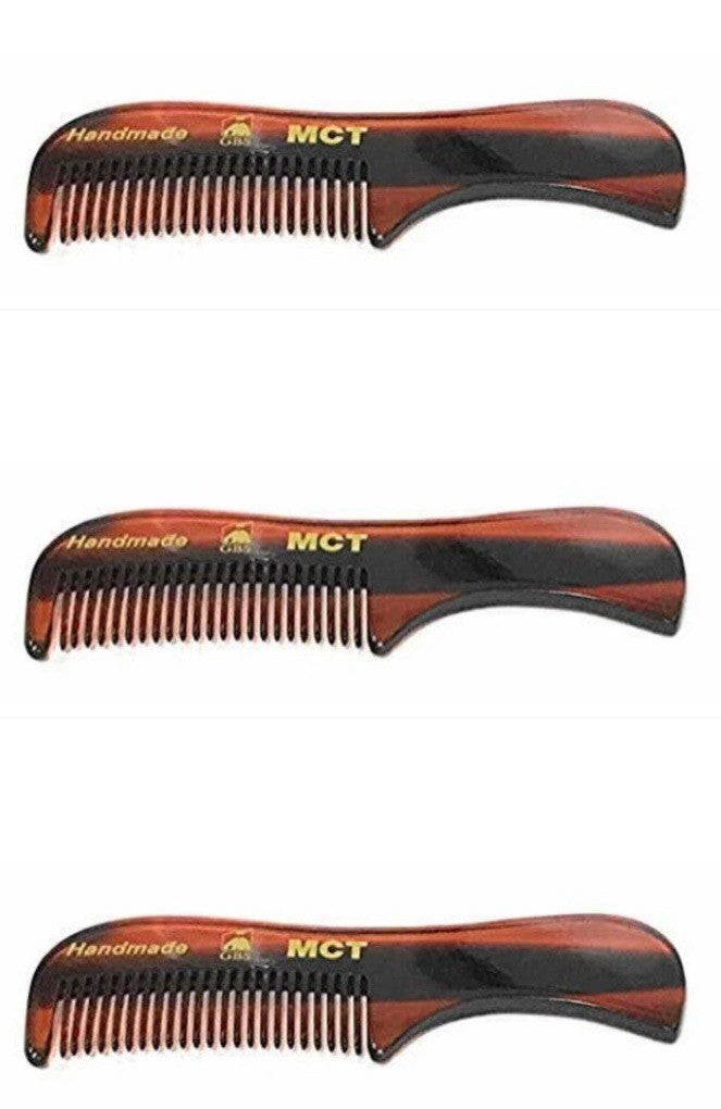 Mini Beard & Mustache Comb Set - Travel Size, 3 Pack for Grooming