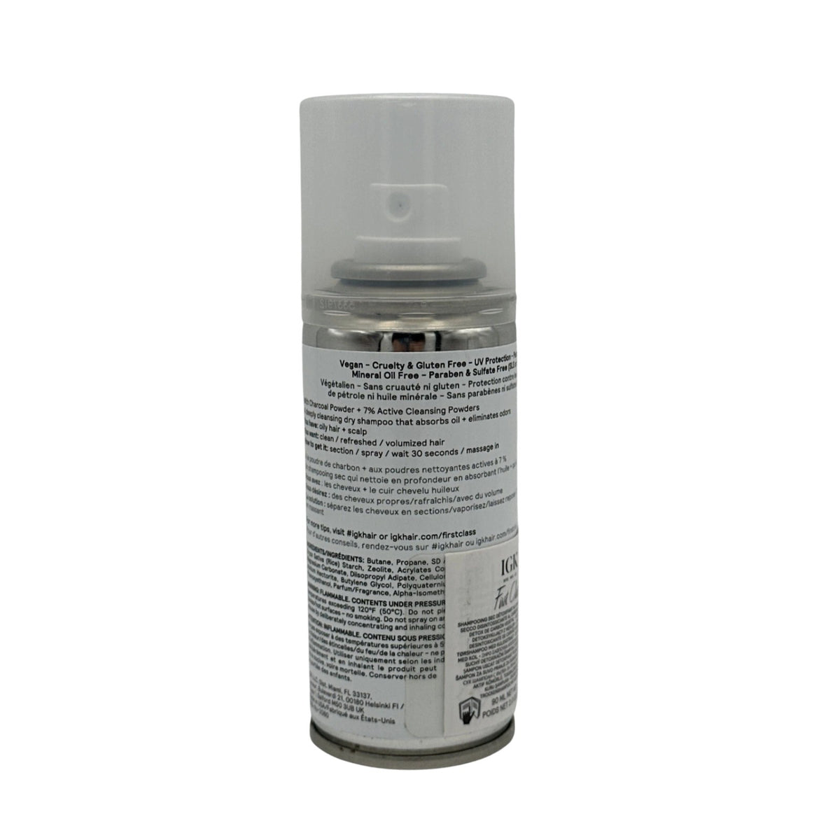 Vegan Charcoal Detox Dry Shampoo - Travel Size 2 oz Can Set of 2