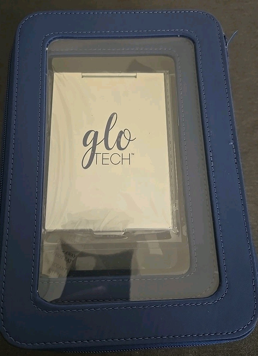 Navy Blue 3-Piece Cosmetic Bag Set with Compact Mirror - Makeup Organizer