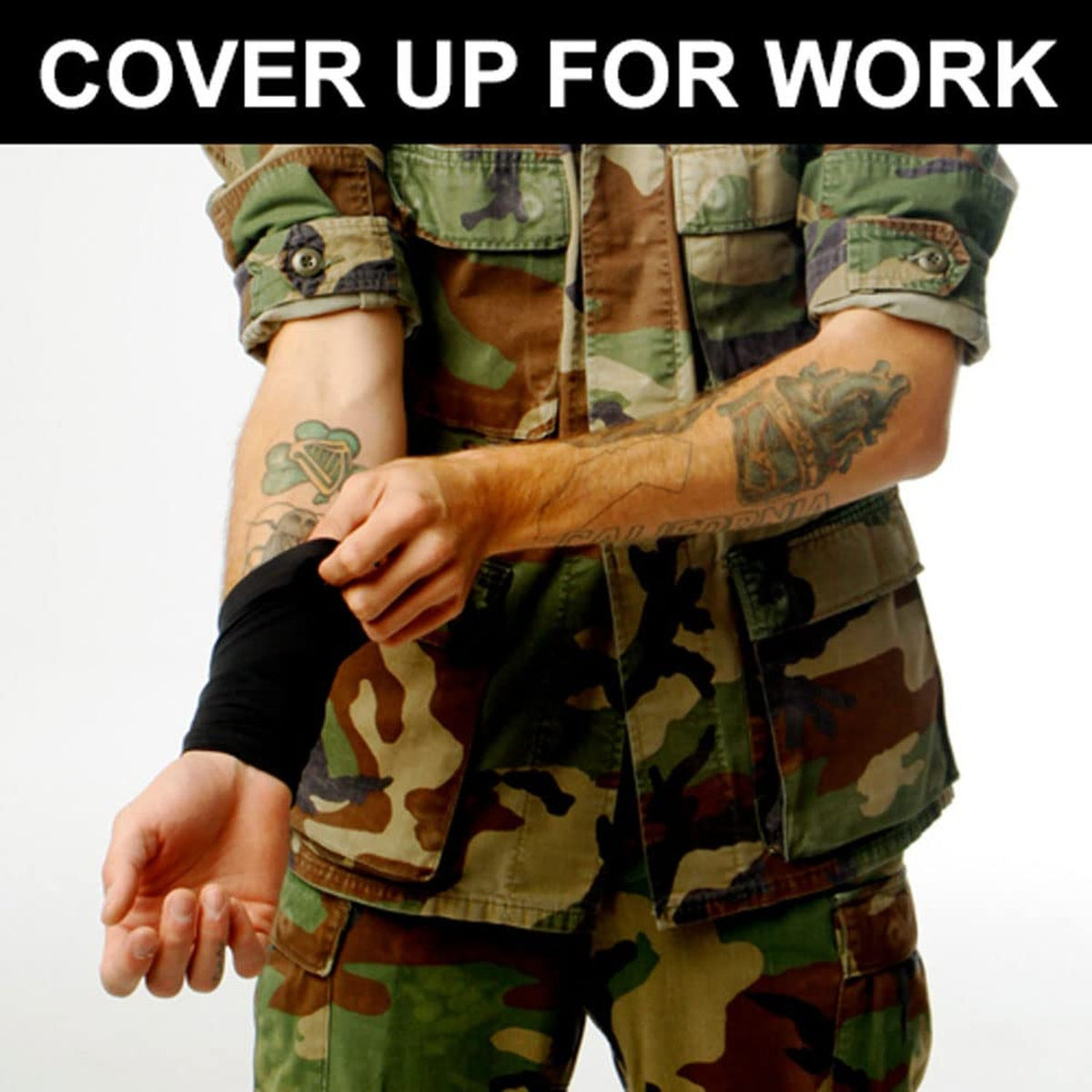 Tat2X Ink Armor Premium Forearm Tattoo Cover Up Sleeve - Black, 6 Inch