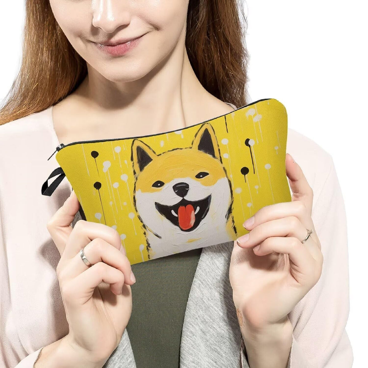 Cute Shiba Inu Makeup Bag Small Organizer for Women & Dog Lovers