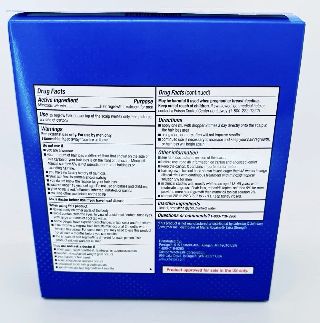 Minoxidil 5% Hair Regrowth Solution for Men – 6-Month Supply