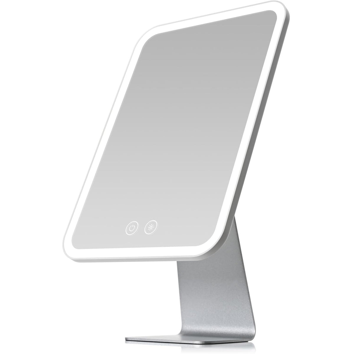 Lighted Makeup Mirror with Support, Rechargeable 2000mAh, Adjustable Brightness
