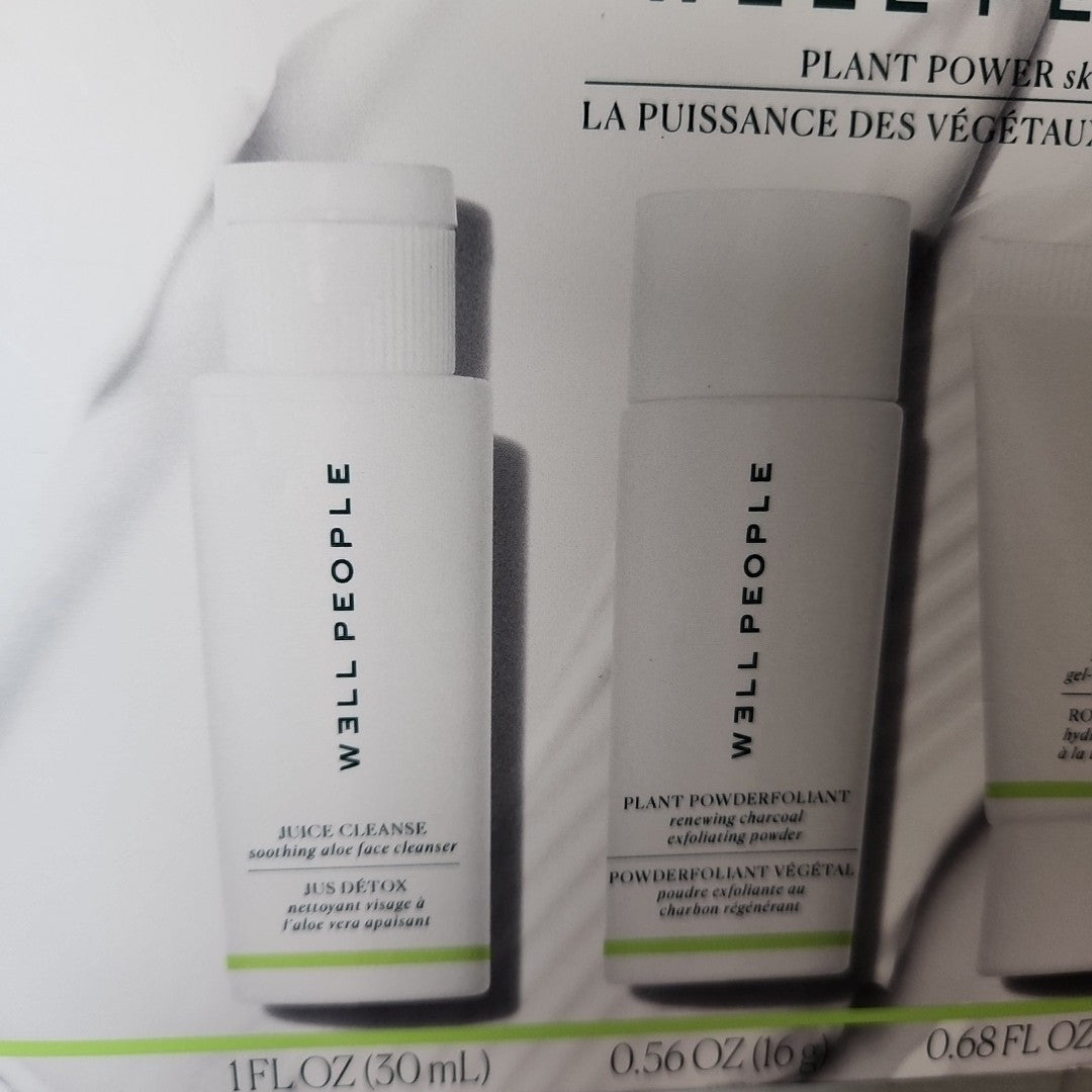 Well People Plant Power Skincare Set - Cleanser, Exfoliant, Moisturizer, Eye Cream