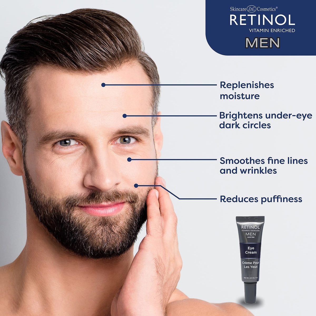 Men's Retinol Eye Cream – Anti-Aging Under Eye Treatment for Fine Lines & Dark Circles