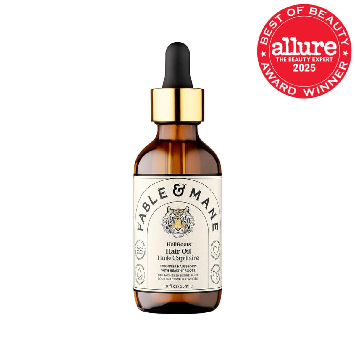 Natural Hair Oil & Serum for Damaged, Frizzy Hair - Ashwagandha & Castor, 1.8 oz