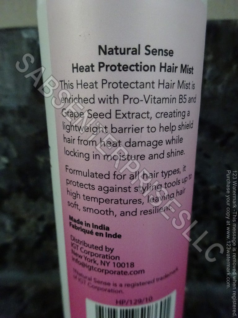 Natural Sense Heat Protectant Hair Mist Spray for All Hair Types - 6 Pack, 3.3 fl oz