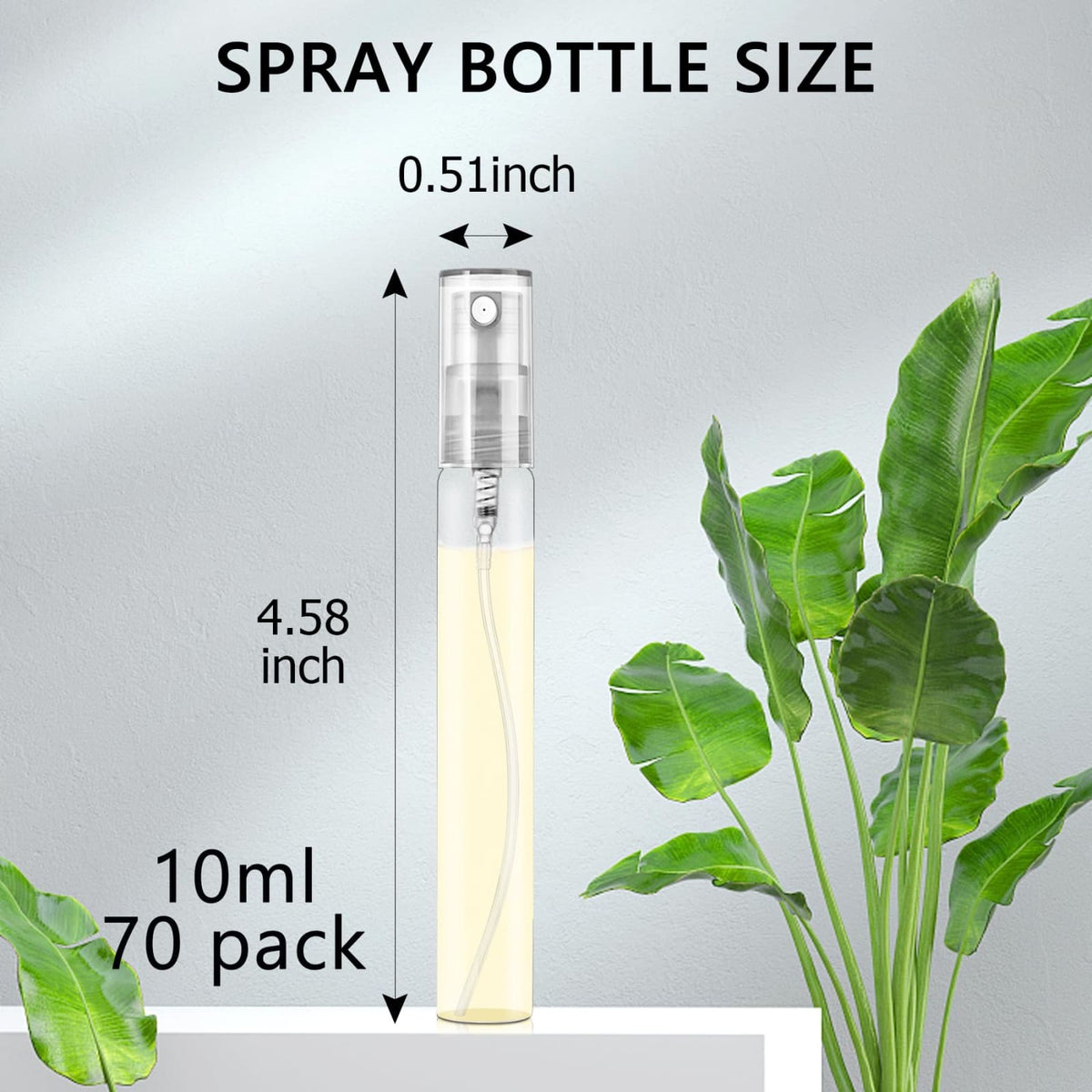 70 Pack 10ml Refillable Glass Spray Bottles for Perfume & Essential Oils