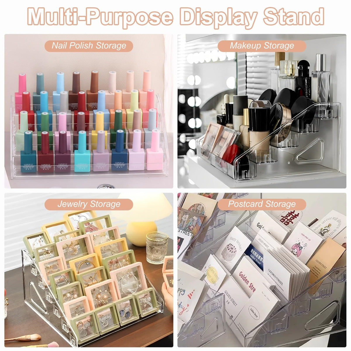 Acrylic Nail Polish & Eyeglasses Display Organizer6- Tier Storage Holder