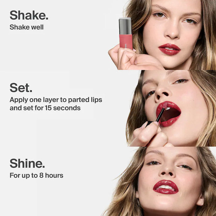 Long-Wear Lip Lacquer with High Shine - 8 Shades, Transfer Proof
