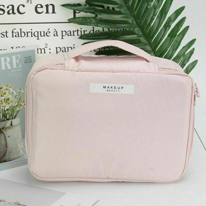 Waterproof Makeup Bag with Handle for Travel and Storage – Cosmetic Organizer