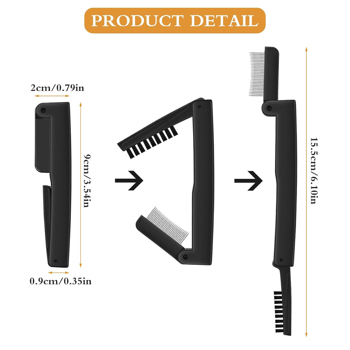 2PCS Folding Eyelash Comb & Eyebrow Separator Makeup Tool for Women