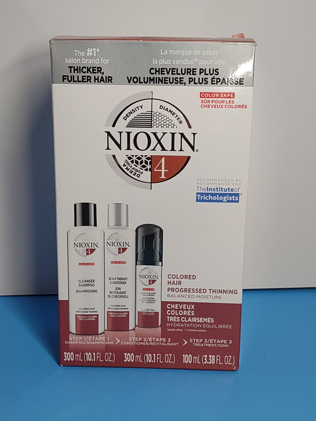 Nioxin System 4 Colored Hair Progressed Thinning 3 Step Kit New Open