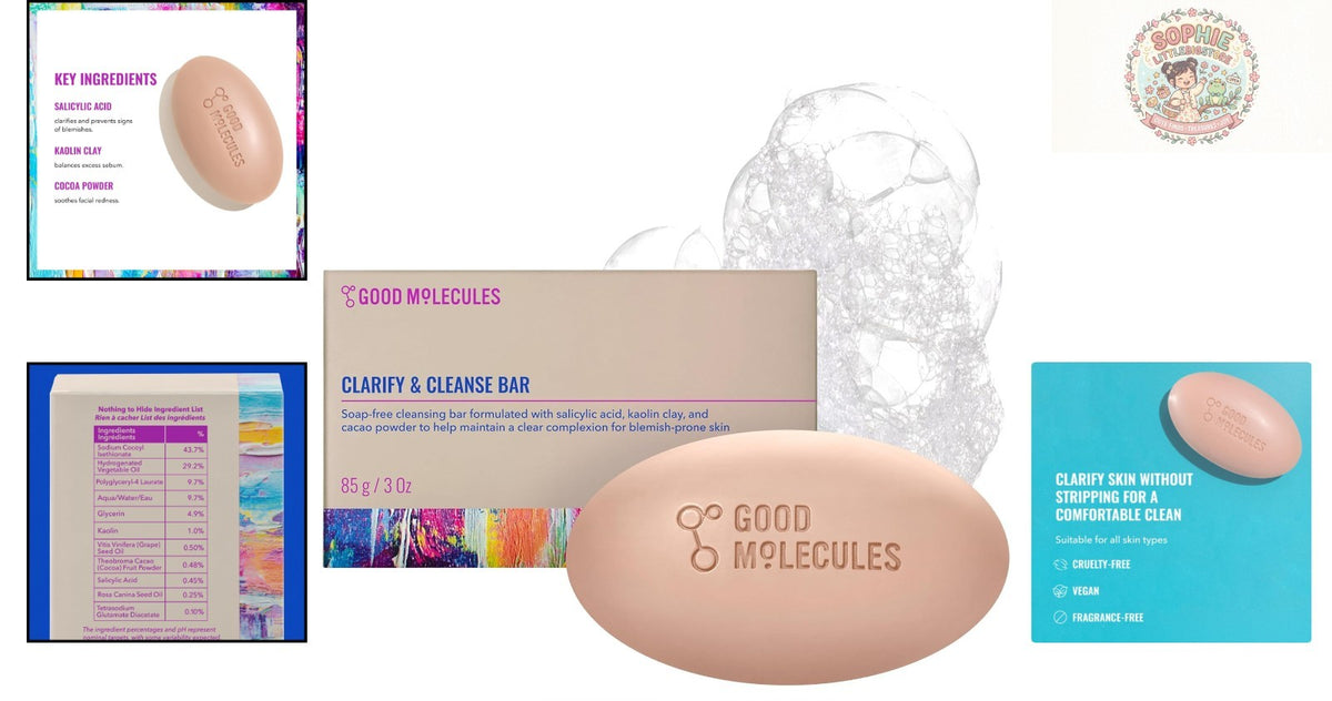 Soap-Free Facial Cleanser with Salicylic Acid - 3.15 Oz - Gentle, Detoxifying Bar for Oily & Acne-Prone Skin