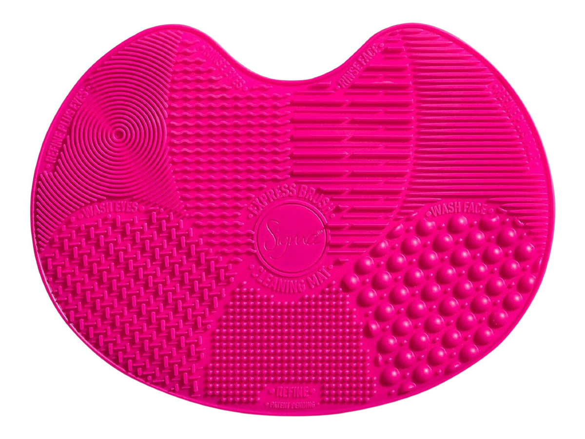 Silicone Brush Cleaning Mat for Makeup Brushes - Pink, 7 Textures