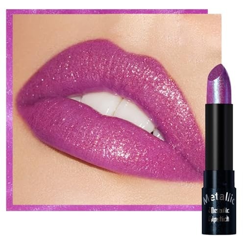 Color Changing Glitter Lipstick - Metallic Shimmer Lip Makeup for Women