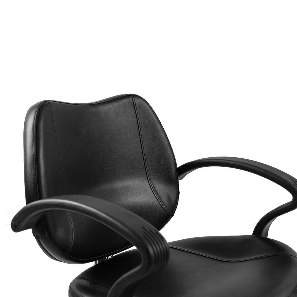 Black Barber Chair with Hydraulic Pump and Footrest - Salon & Hair Stylist Chair