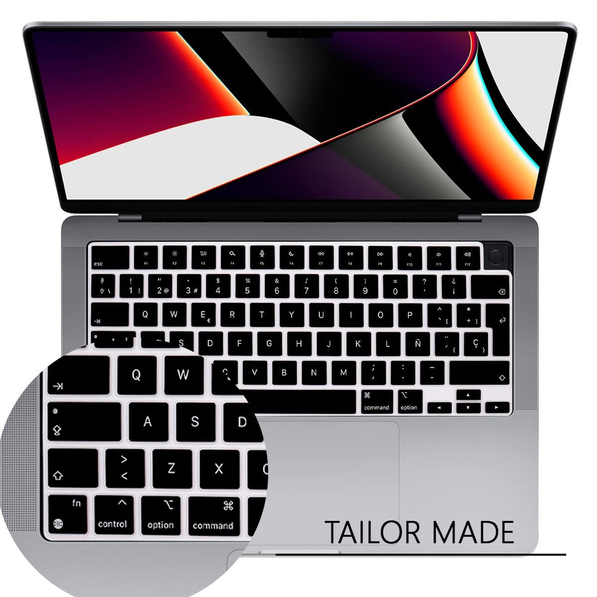 Spanish Keyboard Cover for MacBook 13-16 Inch - Waterproof Silicone Skin