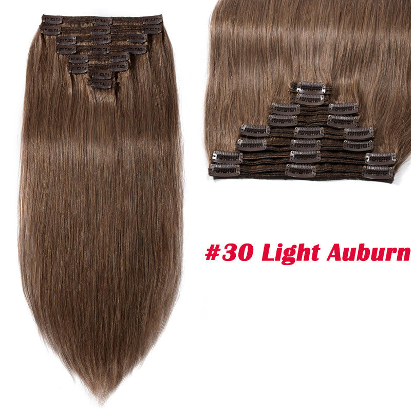 Full Head Clip-In Human Hair Extensions Double Weft Balayage - Thick & Natural