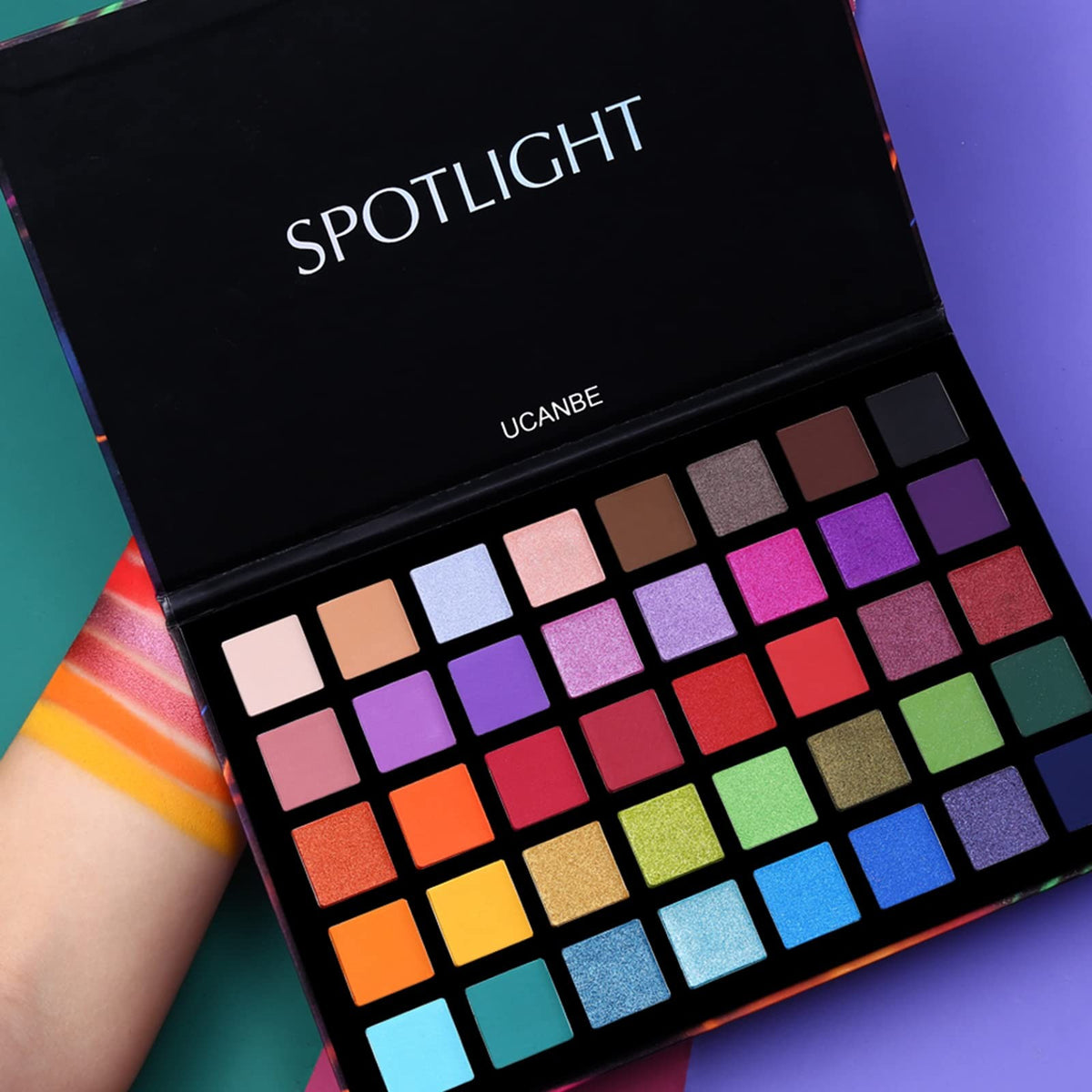 UCANBE Spotlight Eyeshadow Palette 40 Colors - Long-Wear, Pigmented, Crease-Resistant Makeup