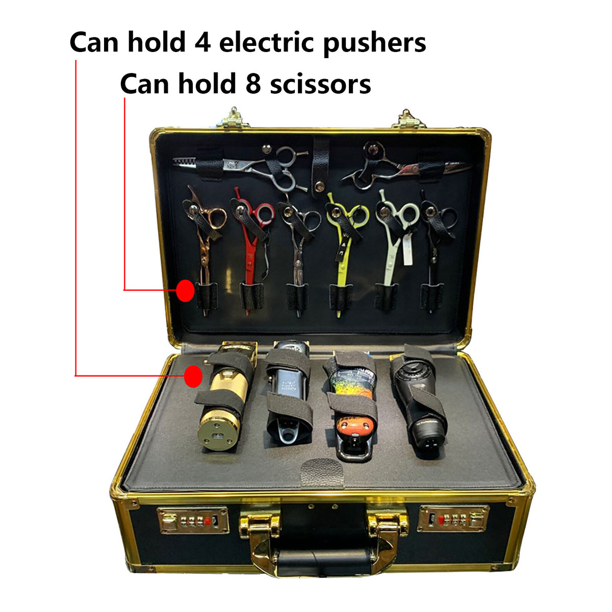 Professional Gold Barber Salon Tool Storage Travel Carry Case