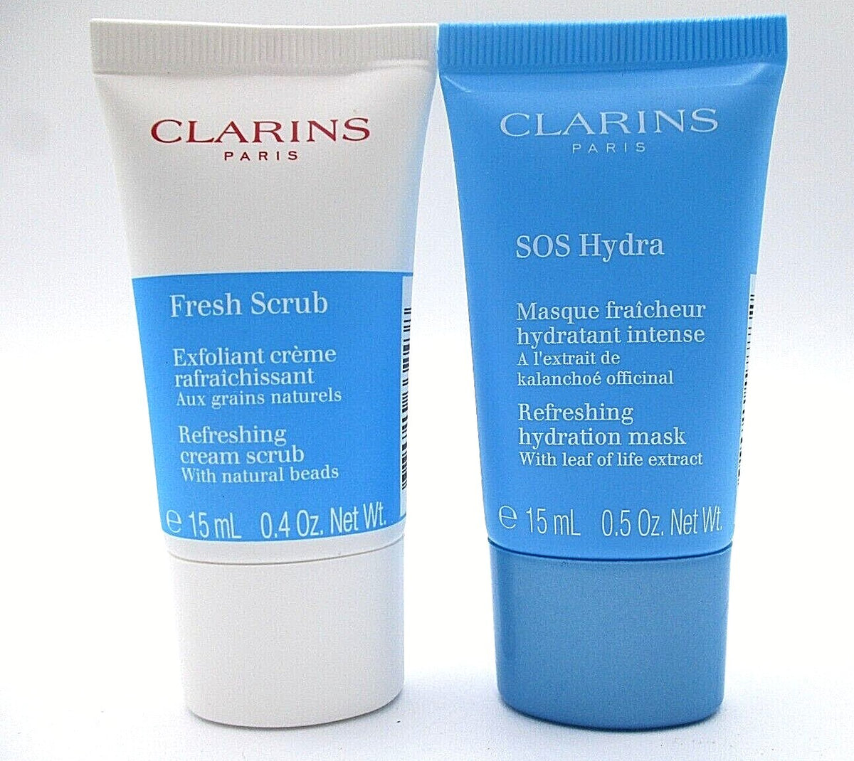 Set/2 Clarins Fresh Scrub Refreshing Cream / SOS Hydration Mask