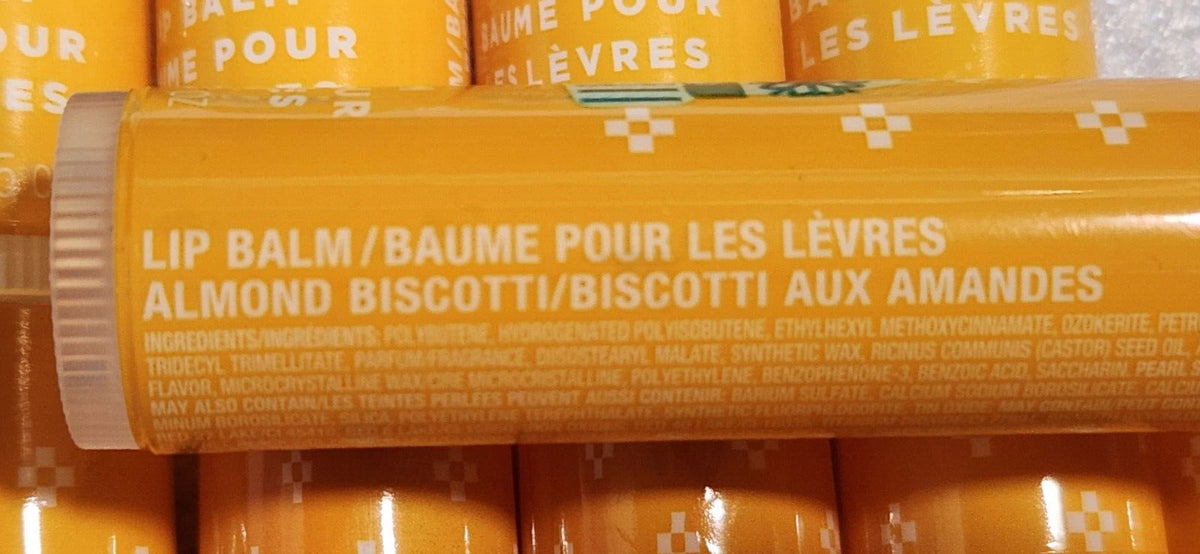 Almond Biscotti Lip Balm Set - 10 Pack, 0.15 oz Each, Moisturizing