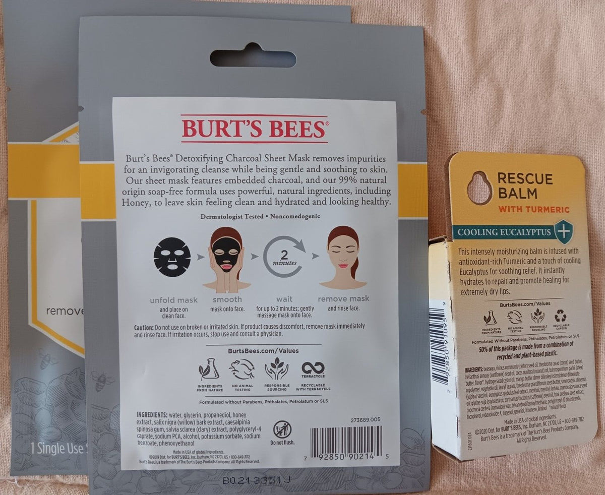 Detoxifying Charcoal Lip Mask & Lip Balm Set for Dry Lips - Burt's Bees