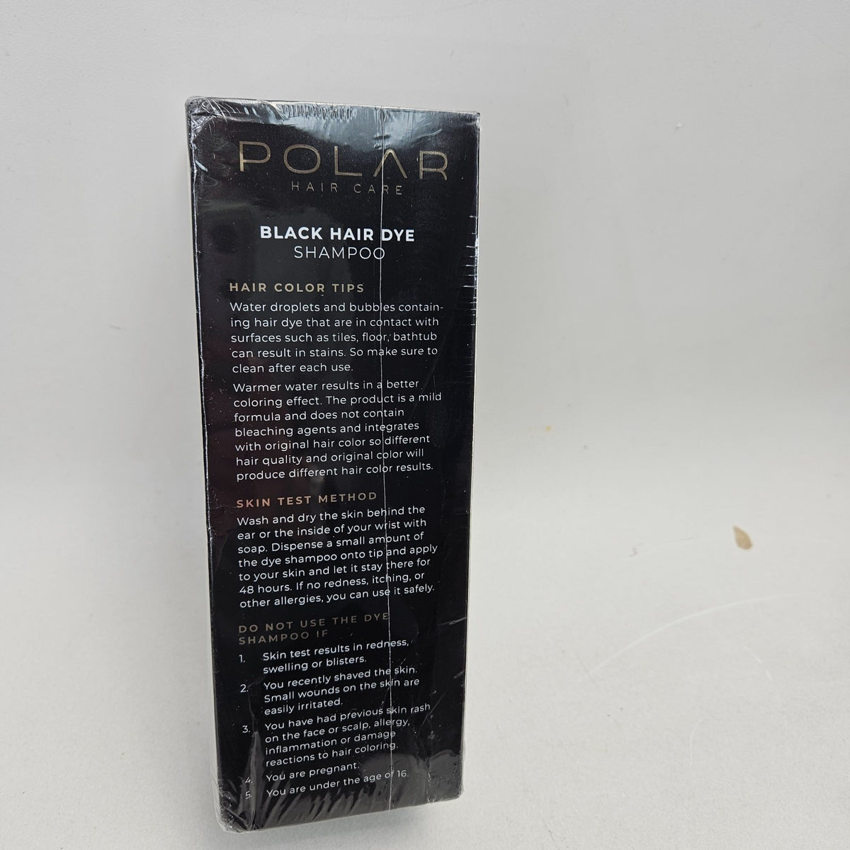 Polar Black Hair Dye Shampoo - Rich Dark Color, Natural Care, 200ml