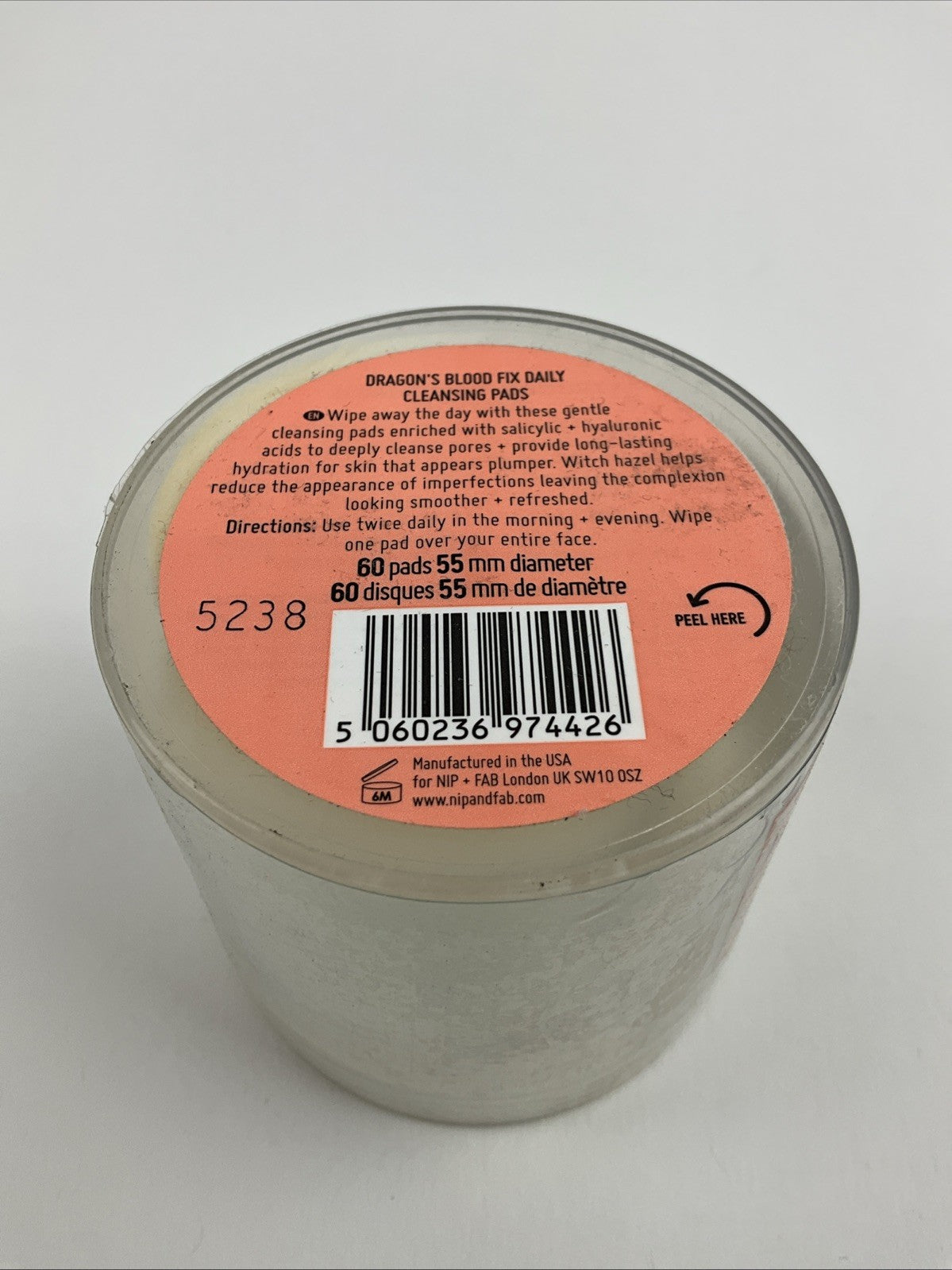 Nip + Fab Dragon's Blood Daily Cleansing Pads 60 New Sealed